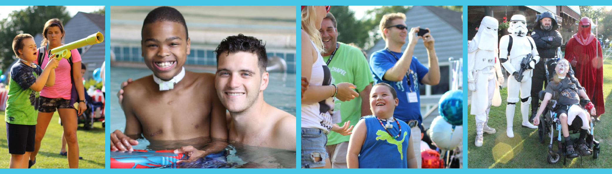 Collage of photos from Camp Inspire showing children engaging in activities