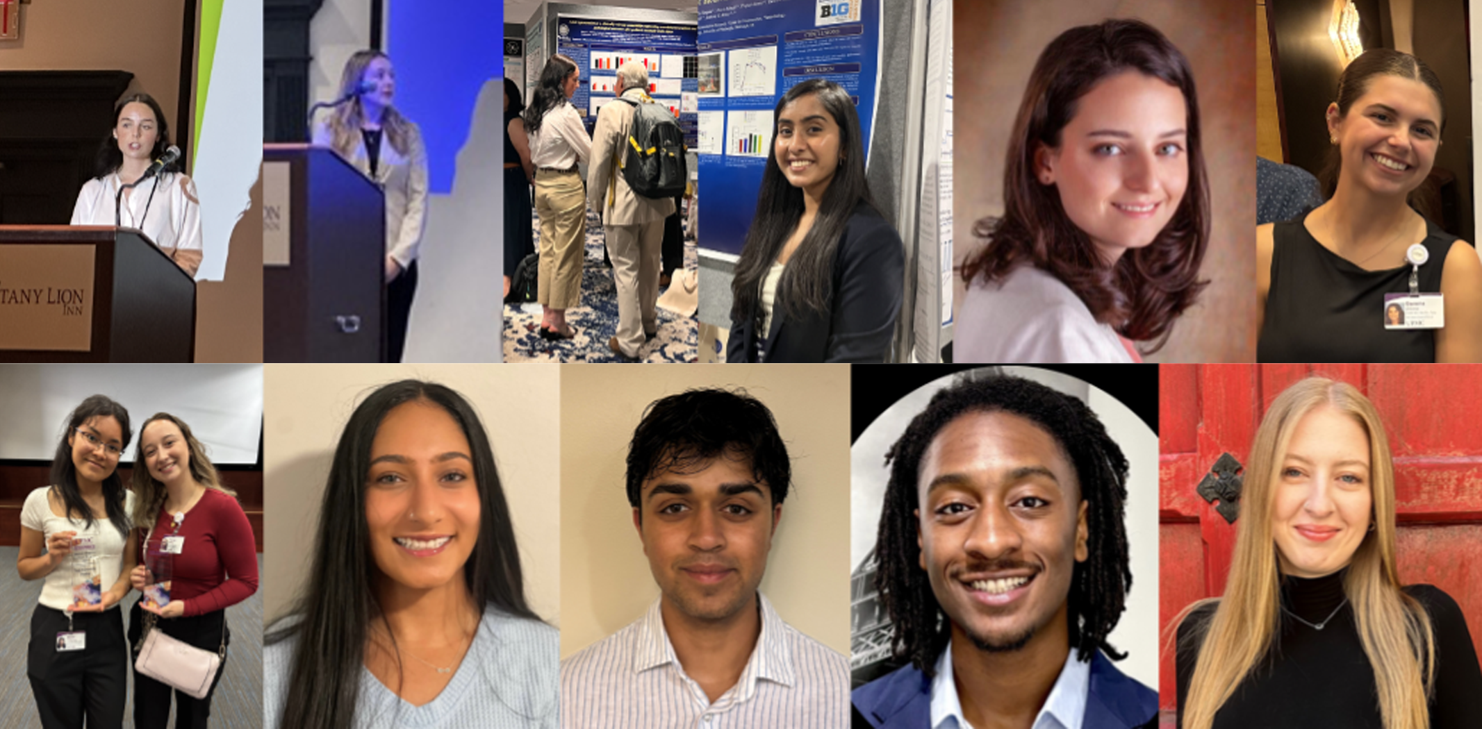11 images of trainees awarded for their research accomplishments