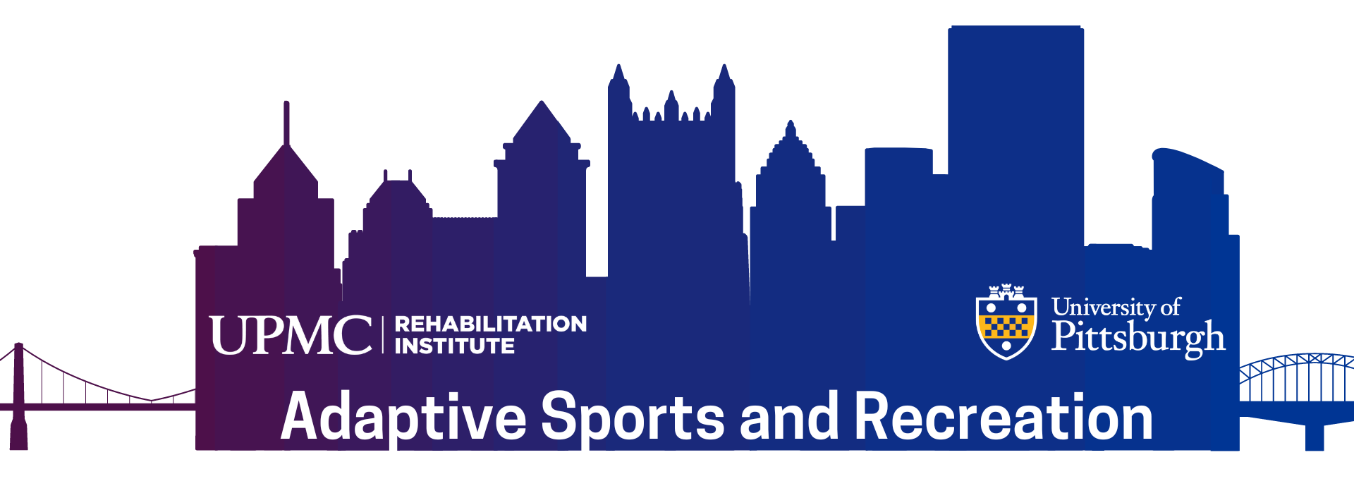 Adaptive Sports and Recreation graphic with Pittsburgh skyline